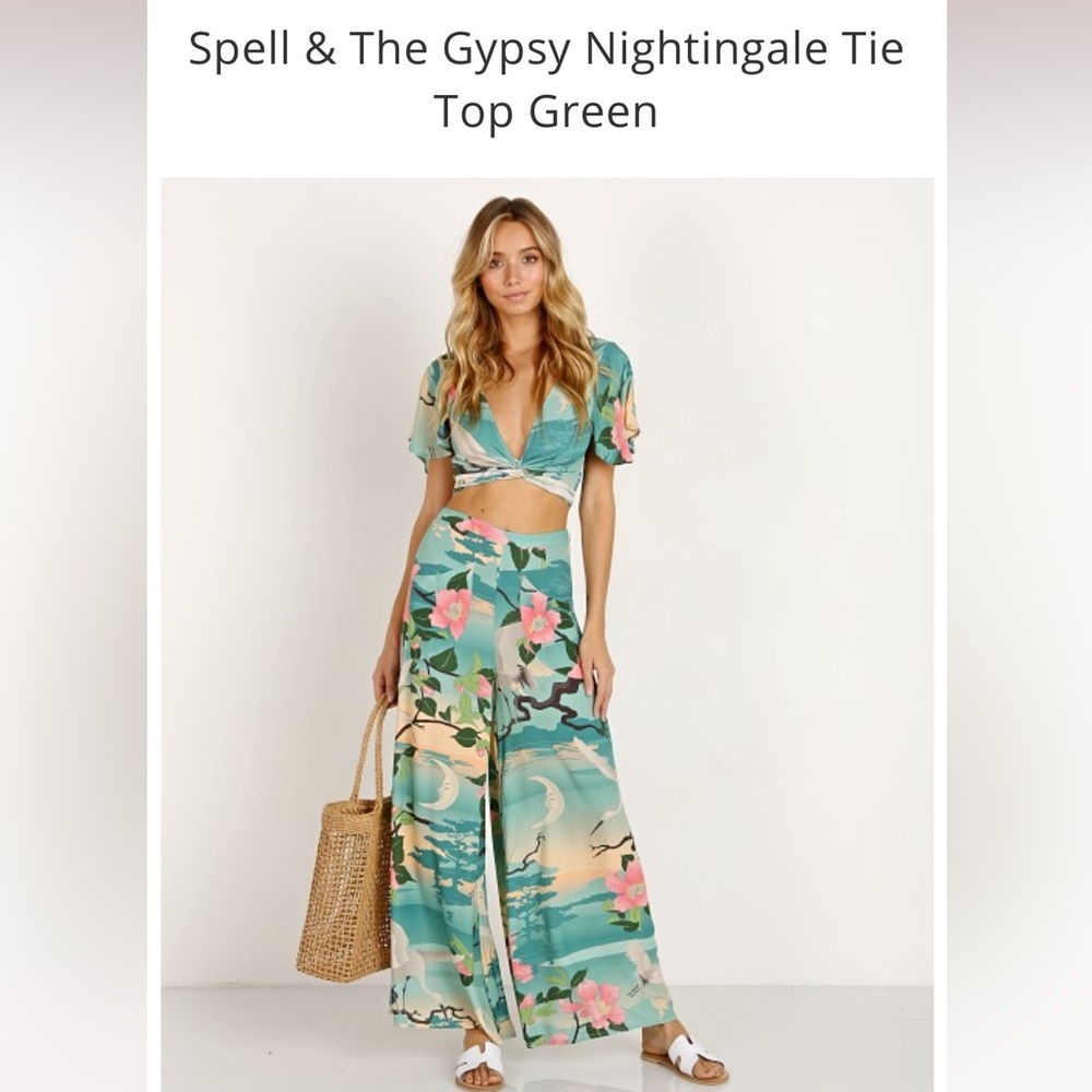 New spell nightingale crop top M & wide pants set S - Picture 15 of 16